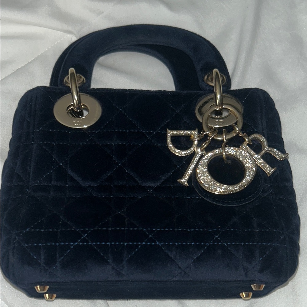 Dior Navy Velvet Mini Bag